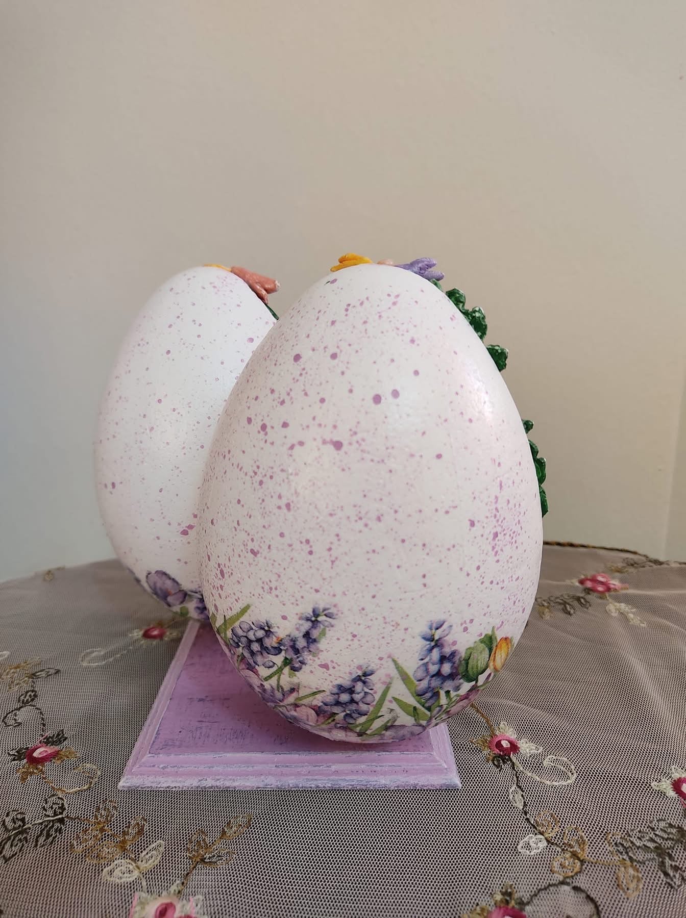 Decoupage on Foam Board Easter Egg
