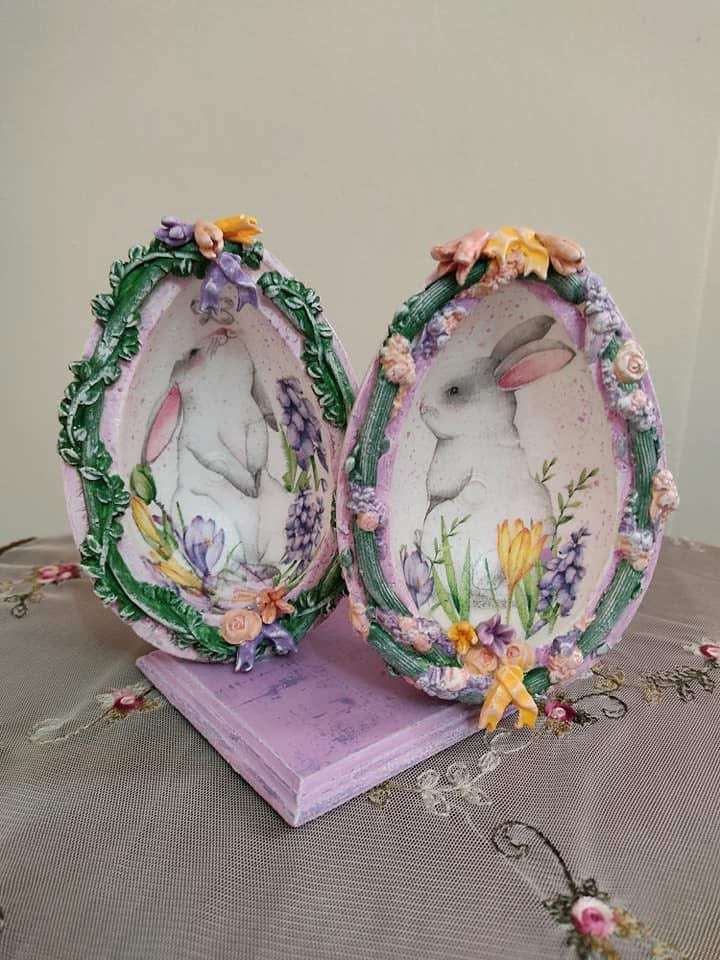 Decoupage on Foam Board Easter Egg