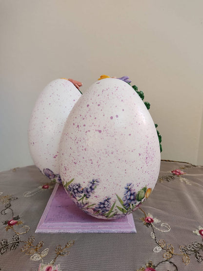 Decoupage on Foam Board Easter Egg