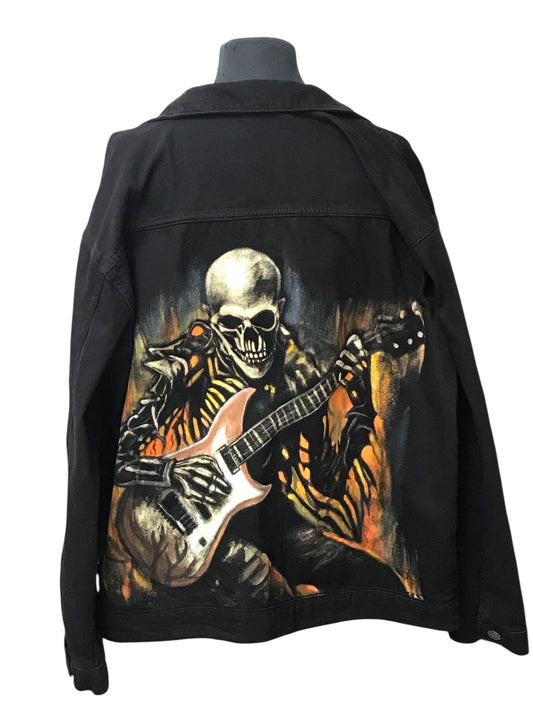 Bleach & Hand Painted Denim Jacket XL